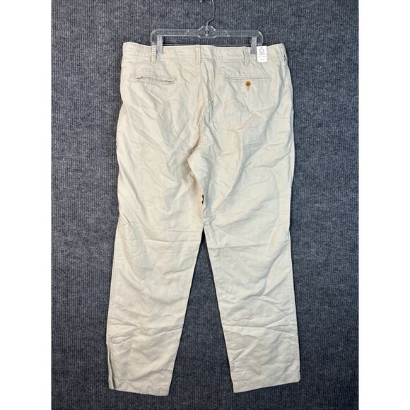 J Crew Mens Linen Blend Wide Leg Pants Size 40 Tan Mid Rise Preppy Resort Travel - Picture 2 of 13